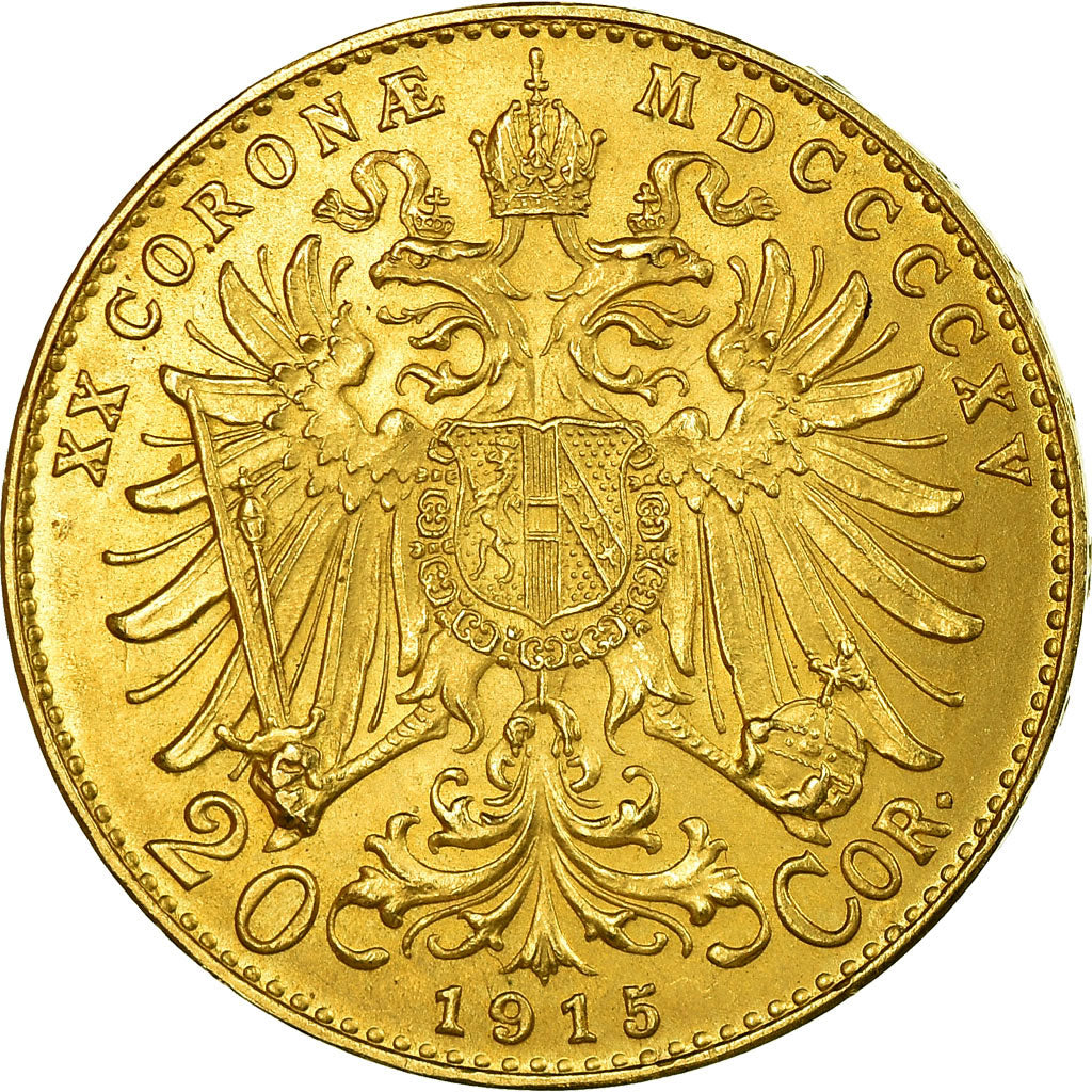 Munten, Oostenrijk, Franz Joseph I, 20 Corona, 1915, Vienna, Official restrike