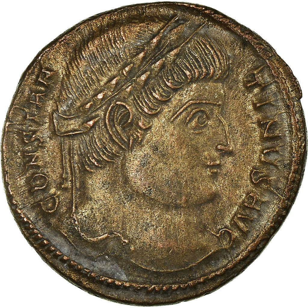 Coin, Constantine I, Follis, 327-328, Trier, AU(55-58), Bronze, RIC:504