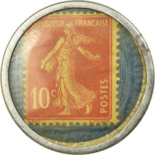 Monnaie, France, Timbre-Monnaie, Crédit Lyonnais, Paris, 10 Centimes, TTB+