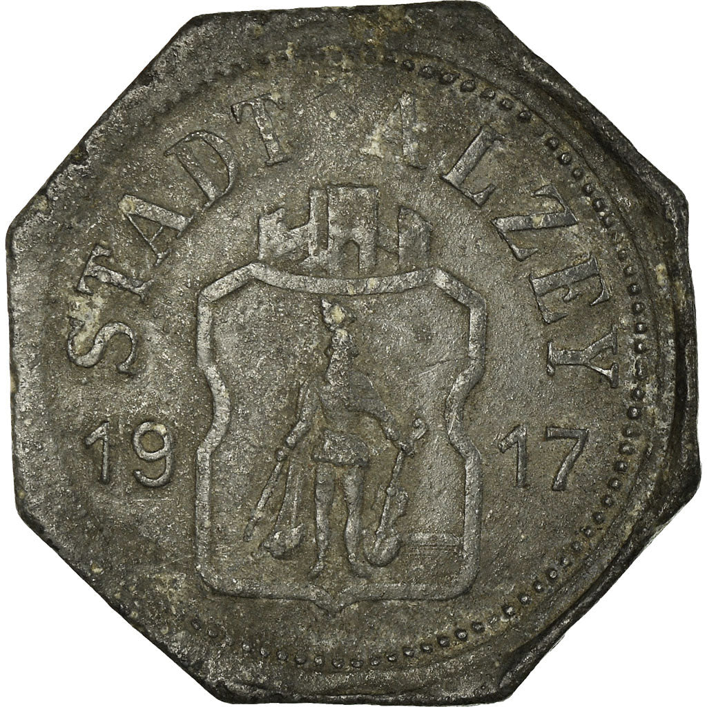 Munten, Duitsland, Stadt Alzey, Kriegsmünze, Alzey, 10 Pfennig, 1917, FR+, Zinc