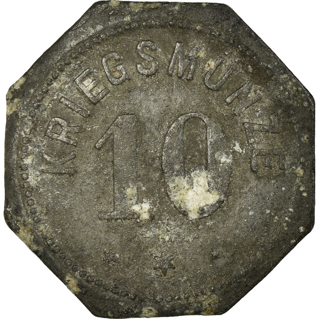 Munten, Duitsland, Stadt Alzey, Kriegsmünze, Alzey, 10 Pfennig, 1917, FR+, Zinc