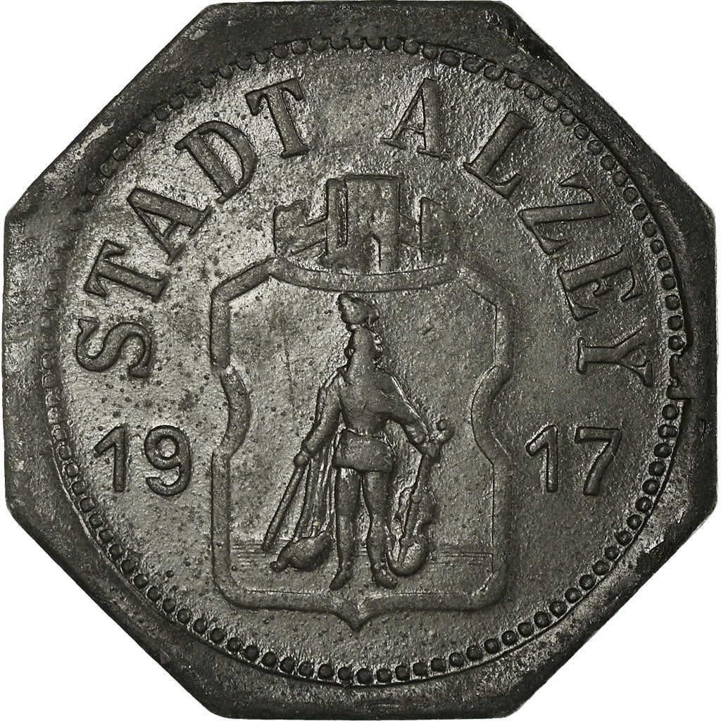 Moneda, Alemania, Stadt Alzey, Kriegsmünze, Alzey, 10 Pfennig, 1917, MBC, Cinc