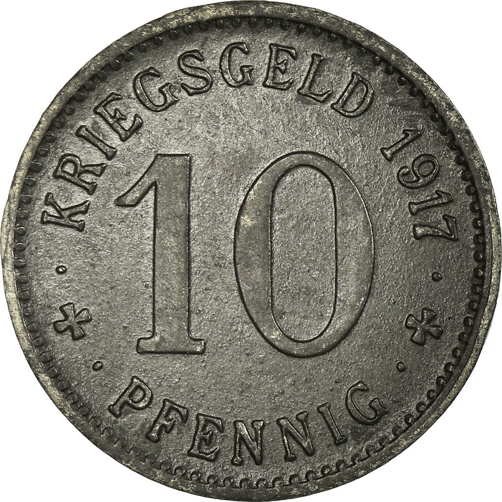 Munten, Duitsland, Stadt Ahlen, Kriegsgeld, Ahlen, 10 Pfennig, 1917, ZF+, Zinc