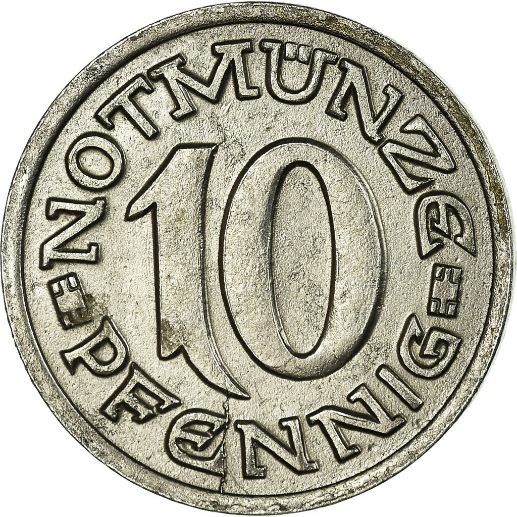Moneta, Germania, Stadt Aachen, Notmünze, Aachen, 10 Pfennig, 1920, BB+, Ferro