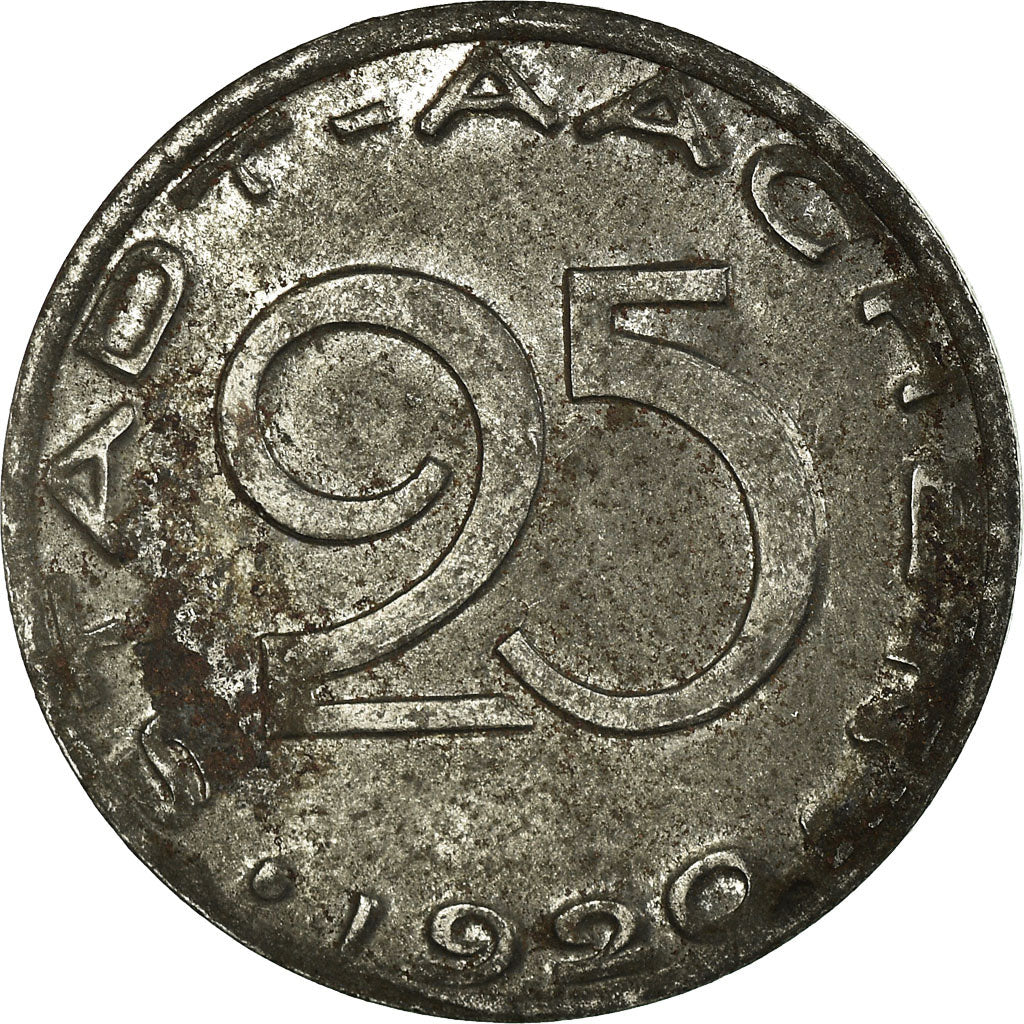 Coin, Germany, Stadt Aachen, Aachen, 25 Pfennig, 1920, EF(40-45), Iron