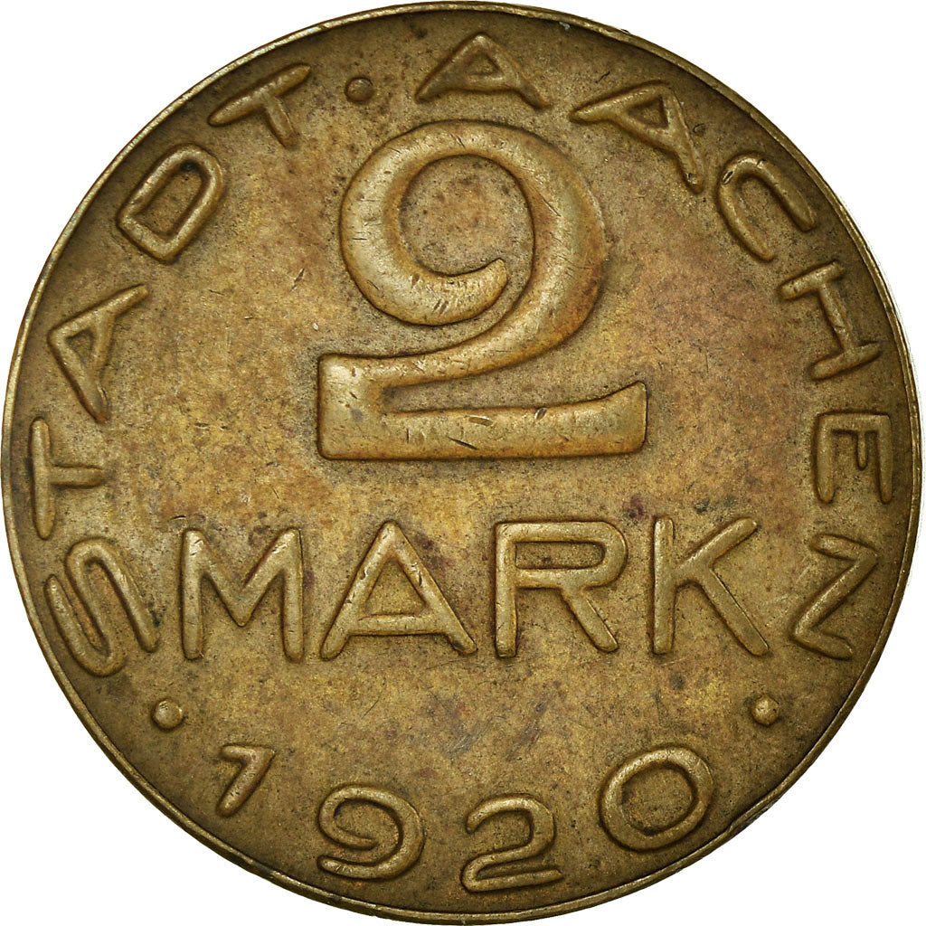 Münze, Deutschland, Stadt Aachen, Alfred Rethel, Aachen, 2 Mark, 1920, SS