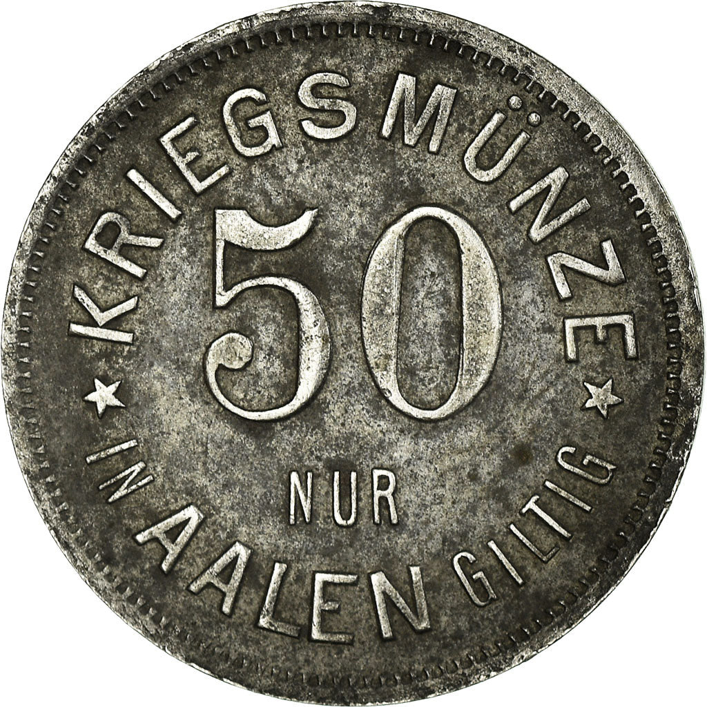 Münze, Deutschland, Stadtgemeinde Aalen, Kriegsmünze, Aachen, 50 Pfennig