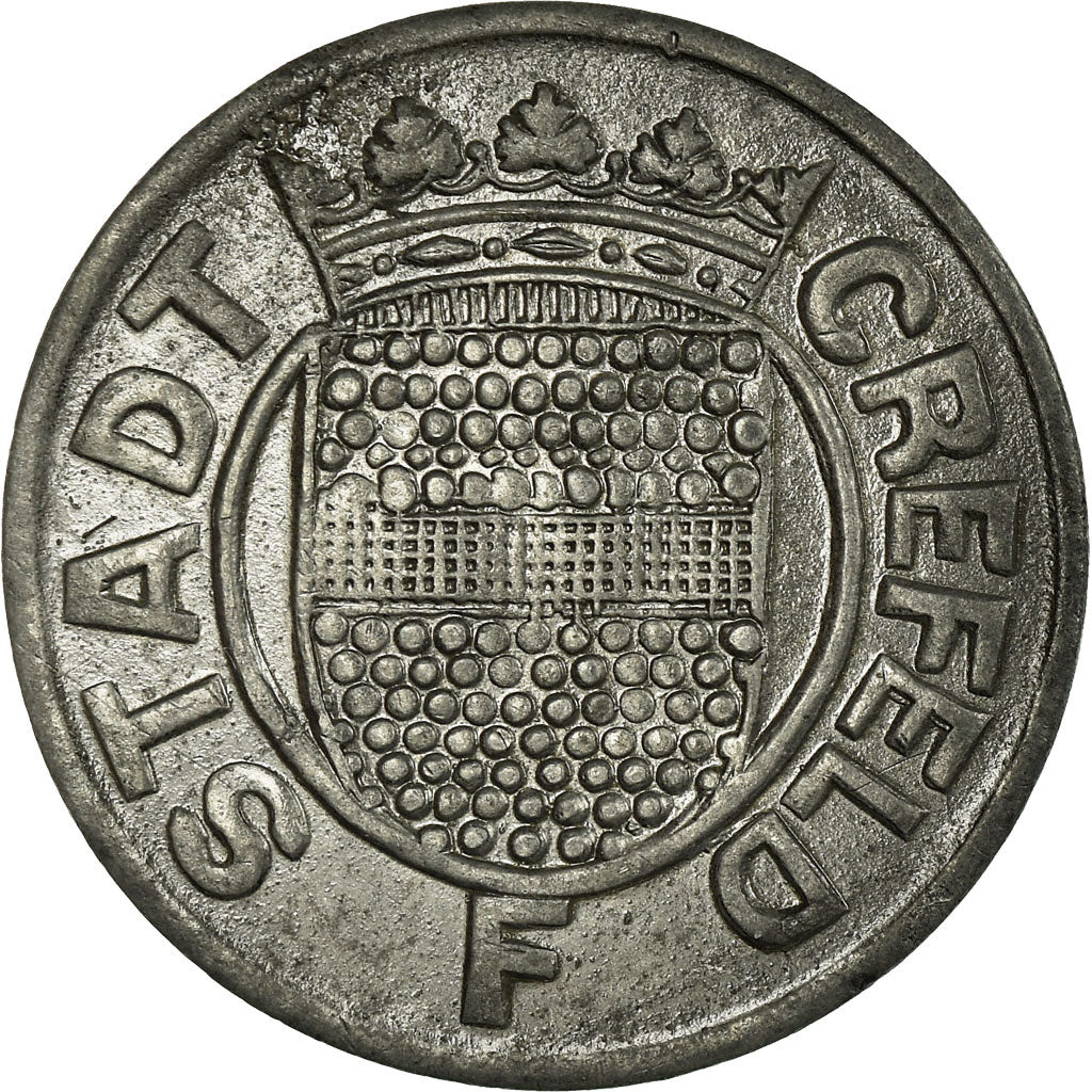 Coin, Germany, Stadt Crefeld, Kriegs-Ersatzgeld, Crefeld, 10 Pfennig, 1919