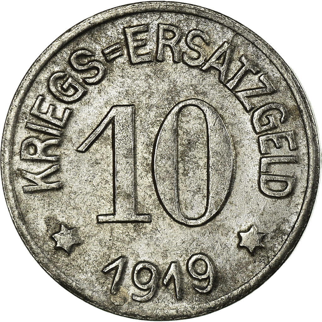 Coin, Germany, Stadt Crefeld, Kriegs-Ersatzgeld, Crefeld, 10 Pfennig, 1919