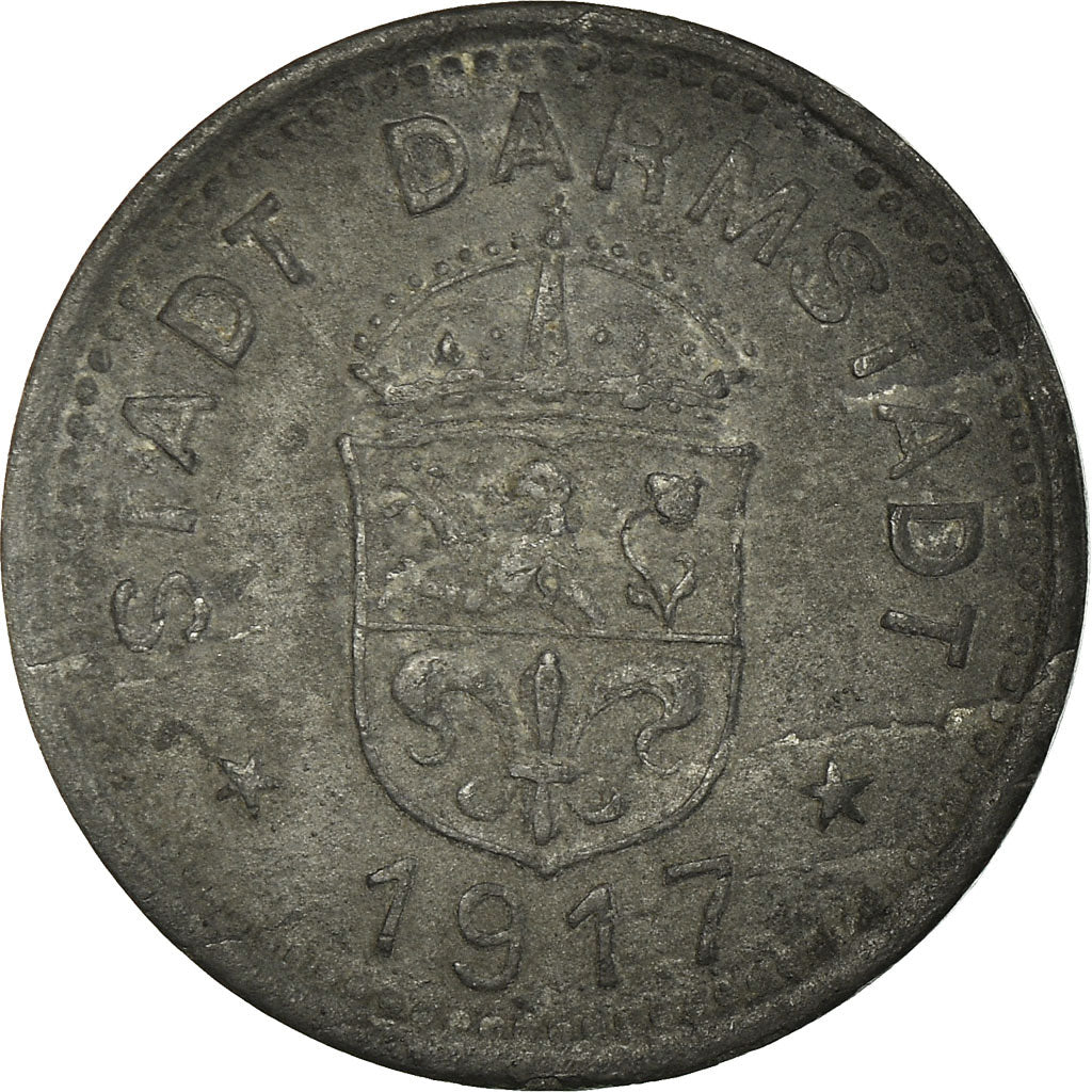 Coin, Germany, Stadt Darmstadt, Kleingeldersatzmarke, Darmstadt, 10 Pfennig