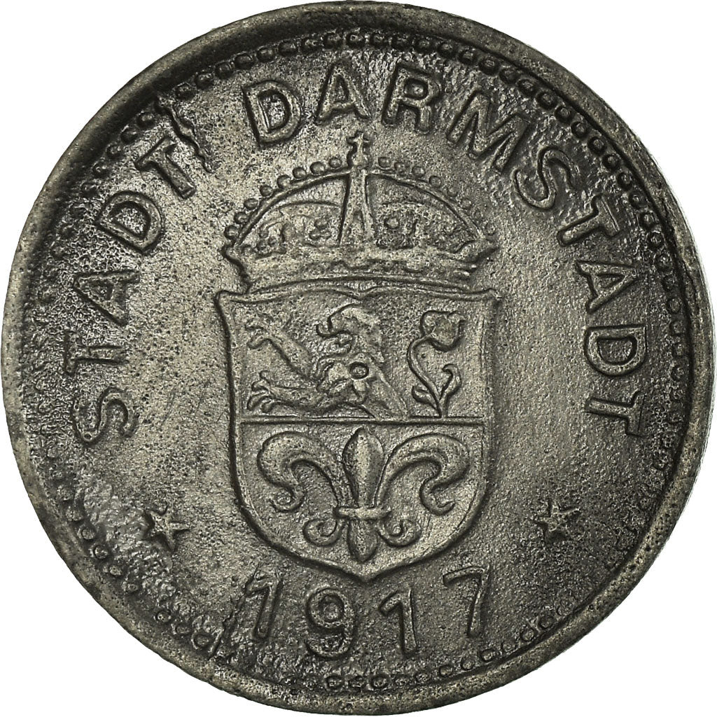 Munten, Duitsland, Stadt Darmstadt, Kleingeldersatzmarke, Darmstadt, 10 Pfennig
