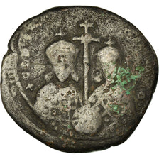 Monnaie, Constantin VII with Romain I, Follis, 931-944, Constantinople, TB