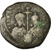 Monnaie, Constantin VII with Romain I, Follis, 931-944, Constantinople, TB