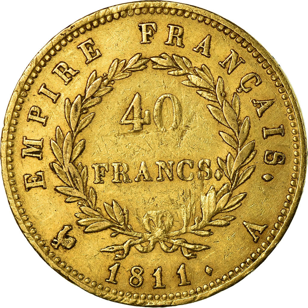 Moneta, Francja, Napoléon I, 40 Francs, 1811, Paris, EF(40-45), Złoto