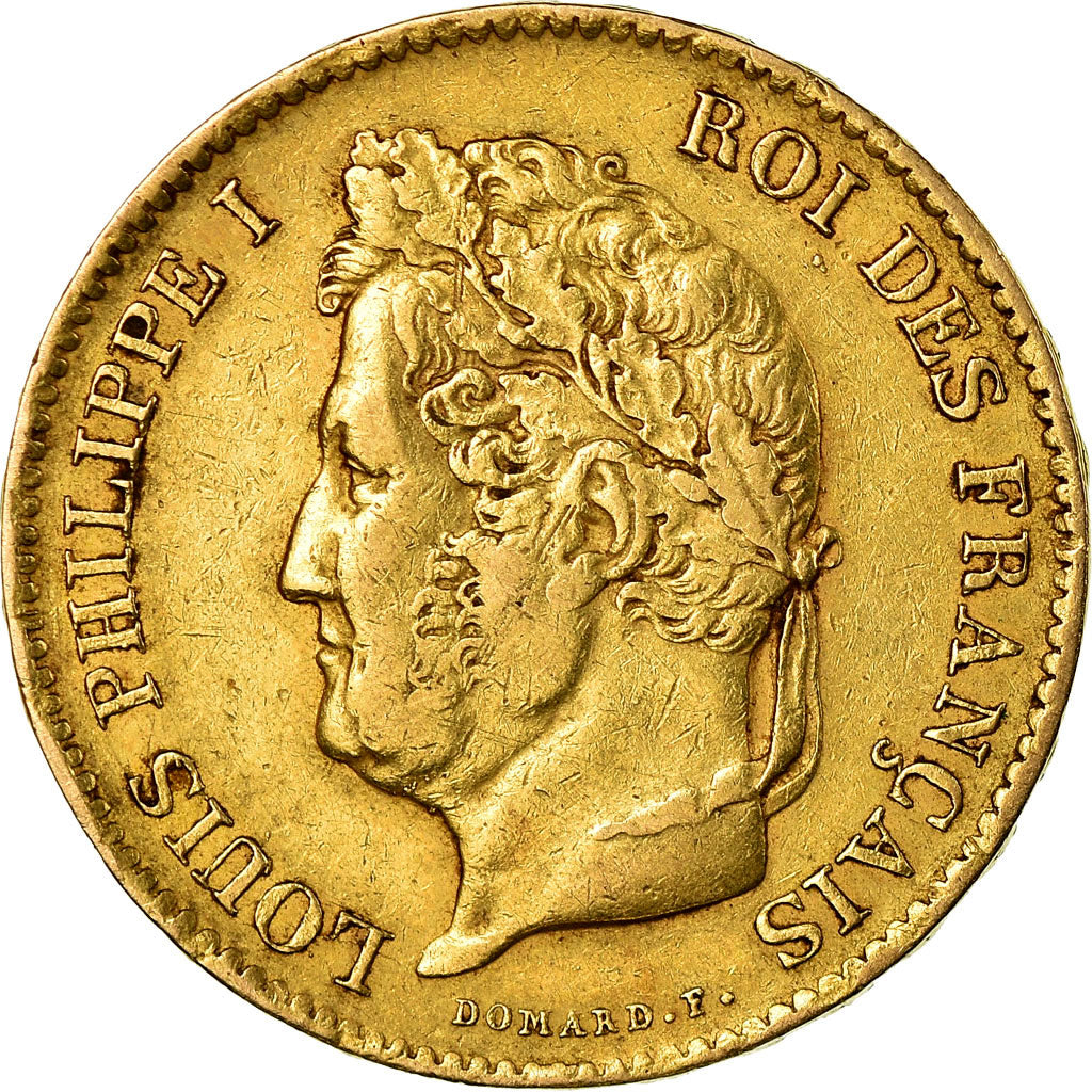 Moneda, Francia, Louis-Philippe, 40 Francs, 1833, Paris, MBC, Oro, KM:747.1
