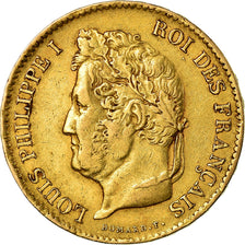 Moneda, Francia, Louis-Philippe, 40 Francs, 1833, Paris, MBC, Oro, KM:747.1