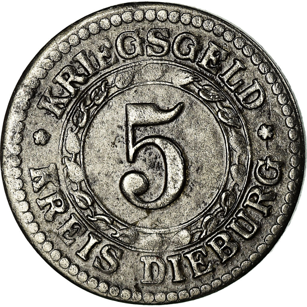 Monnaie, Allemagne, Kriegsgeld, Dieburg, 5 Pfennig, 1918, TTB, Iron