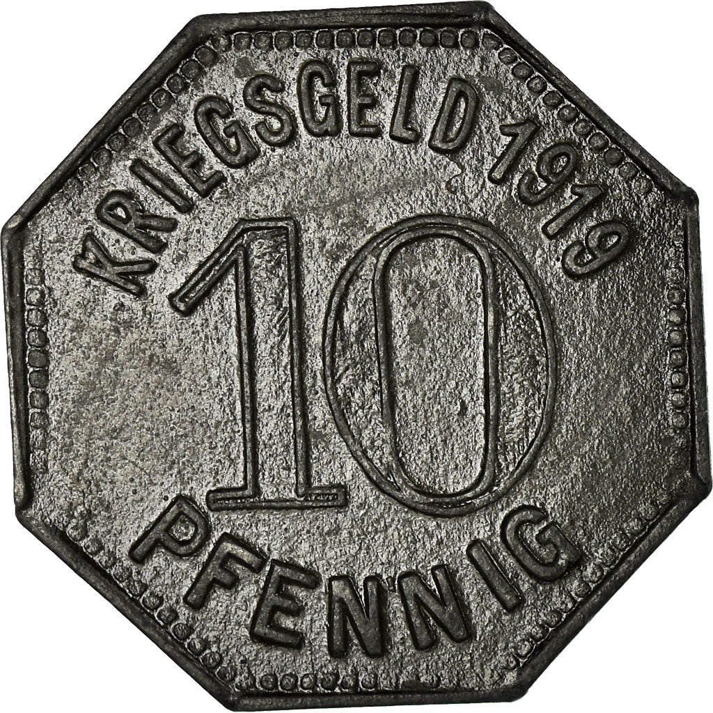 Munten, Duitsland, Stadt Dinslaken, Kriegsgeld, Dinslaken, 10 Pfennig, 1919