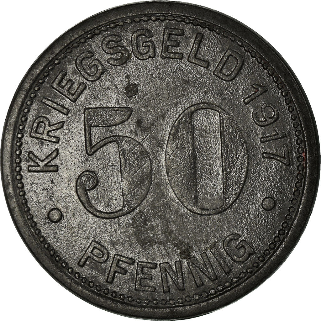 Moneda, Alemania, Stadt Dinslaken, Kriegsgeld, Dinslaken, 50 Pfennig, 1917, MBC