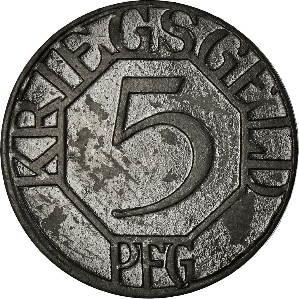 Moeda, Alemanha, Stadt Dortmund, Kriegsgeld, Dortmund, 5 Pfennig, 1917