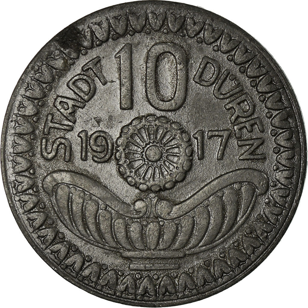 Coin, Germany, Stadt Düren, Düren, 10 Pfennig, 1917, AU(50-53), Zinc