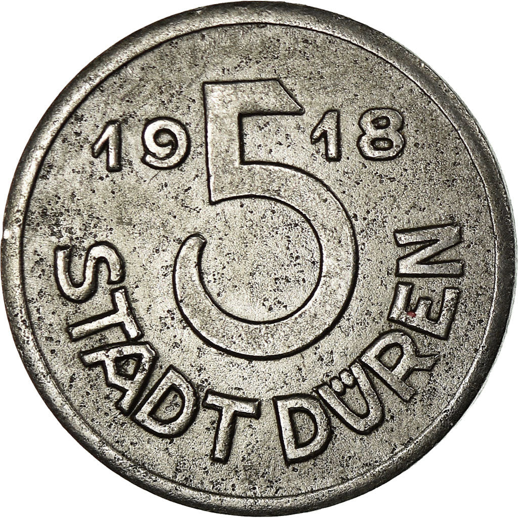 Coin, Germany, Stadt Düren, Düren, 5 Pfennig, 1918, AU(50-53), Iron