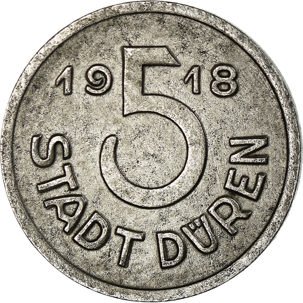 Coin, Germany, Stadt Düren, Düren, 5 Pfennig, 1918, AU(50-53), Iron