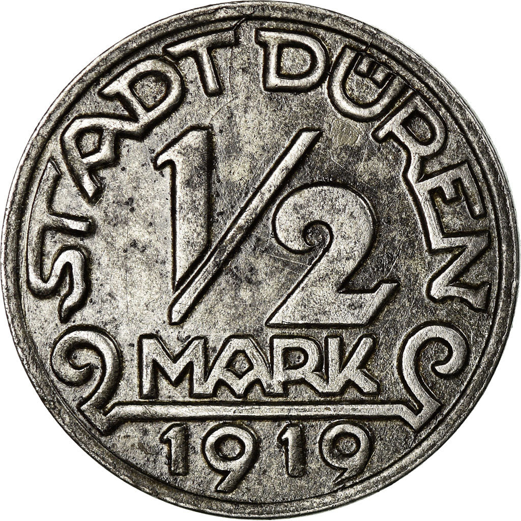Monnaie, Allemagne, Stadt Düren, Düren, 1/2 Mark, 1919, SUP, Iron