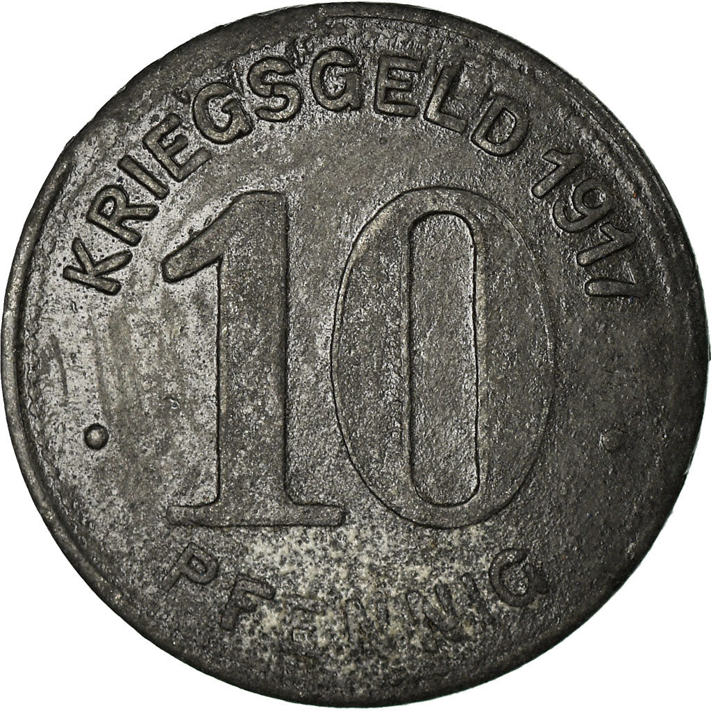 Monnaie, Allemagne, Stadt Elberfeld, Kriegsgeld, Elberfeld, 10 Pfennig, 1917