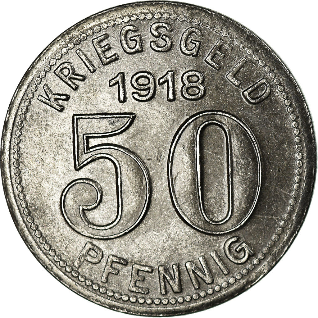 Coin, Germany, Stadt Elberfeld, Kriegsgeld, Elberfeld, 50 Pfennig, 1918