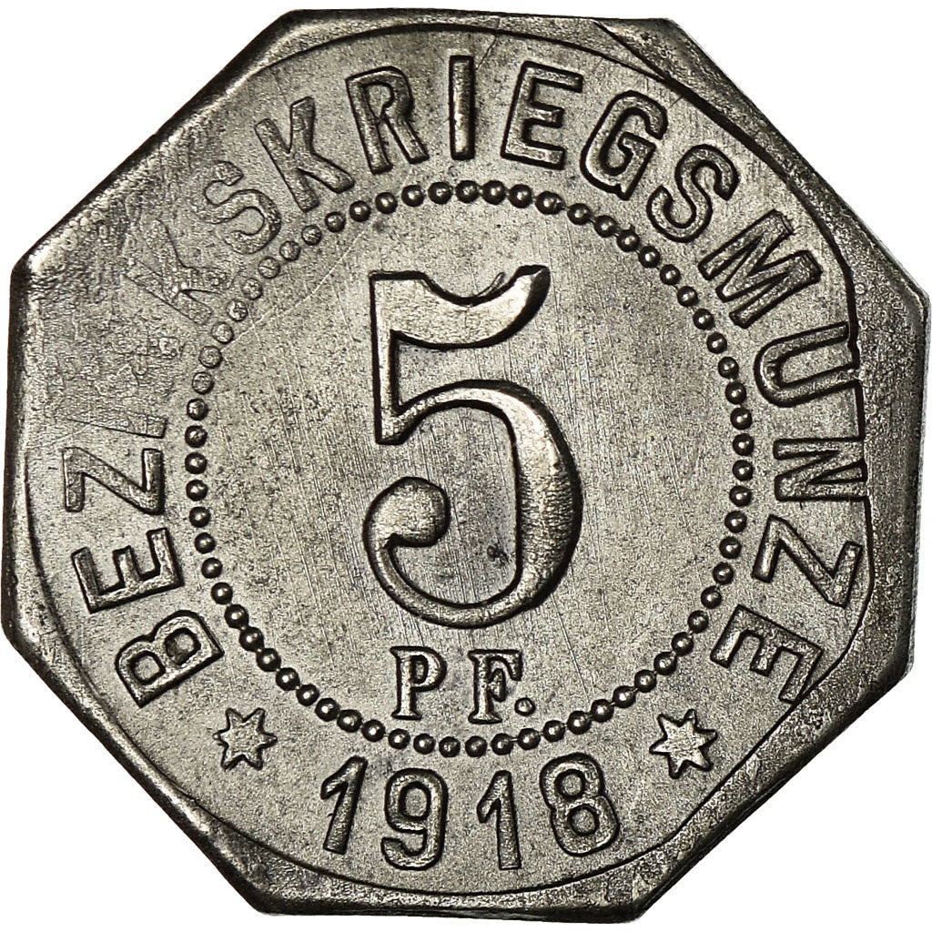 Coin, Germany, Amtskorperschaft, Bezirkskriegsmünze, Ellwangen, 5 Pfennig