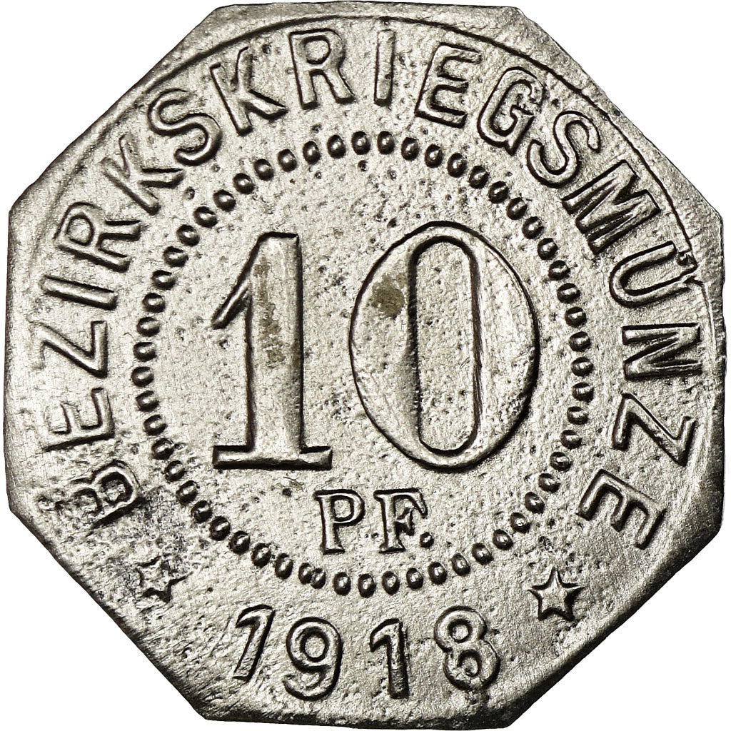 Coin, Germany, Amtskorperschaft, Bezirkskriegsmünze, Ellwangen, 10 Pfennig