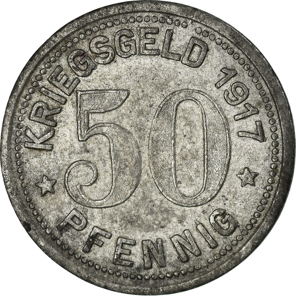 Moeda, Alemanha, Stadt Essen, Kriegsgeld, Essen, 50 Pfennig, 1917, AU(50-53)