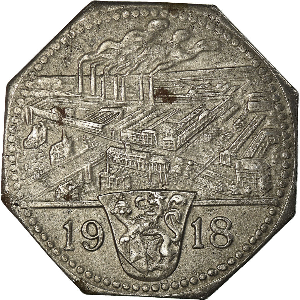 Monnaie, Allemagne, Zuckerfabrik, Frankenthal, 50 Pfennig, 1918, TTB+, Iron