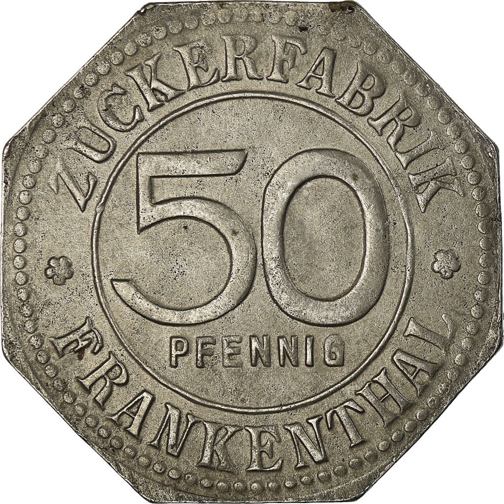 Monnaie, Allemagne, Zuckerfabrik, Frankenthal, 50 Pfennig, 1918, TTB+, Iron