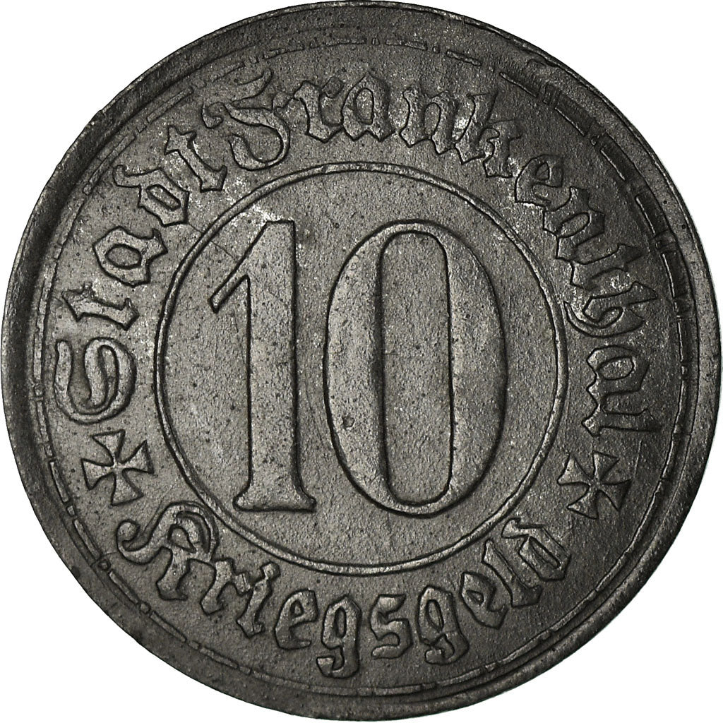 Coin, Germany, Stadt Frankenthal, Frankenthal, 10 Pfennig, 1917, EF(40-45), Zinc