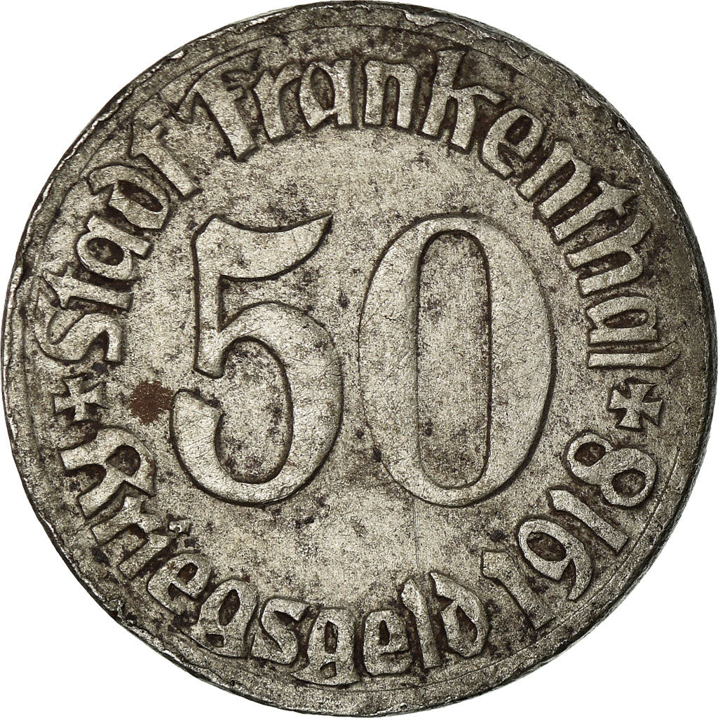 Munten, Duitsland, Stadt Frankenthal, Frankenthal, 50 Pfennig, 1918, ZF, Iron