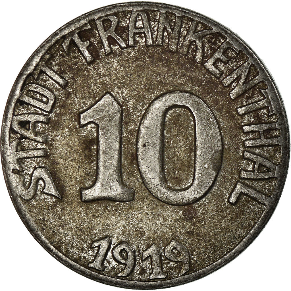Coin, Germany, Stadt Frankenthal, Frankenthal, 10 Pfennig, 1919, EF(40-45), Iron