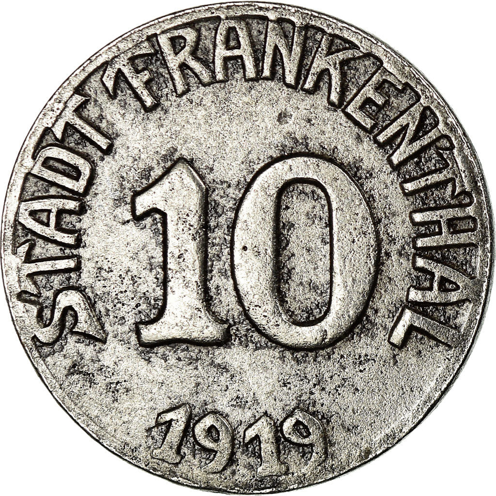 Coin, Germany, Stadt Frankenthal, Frankenthal, 10 Pfennig, 1919, EF(40-45), Iron