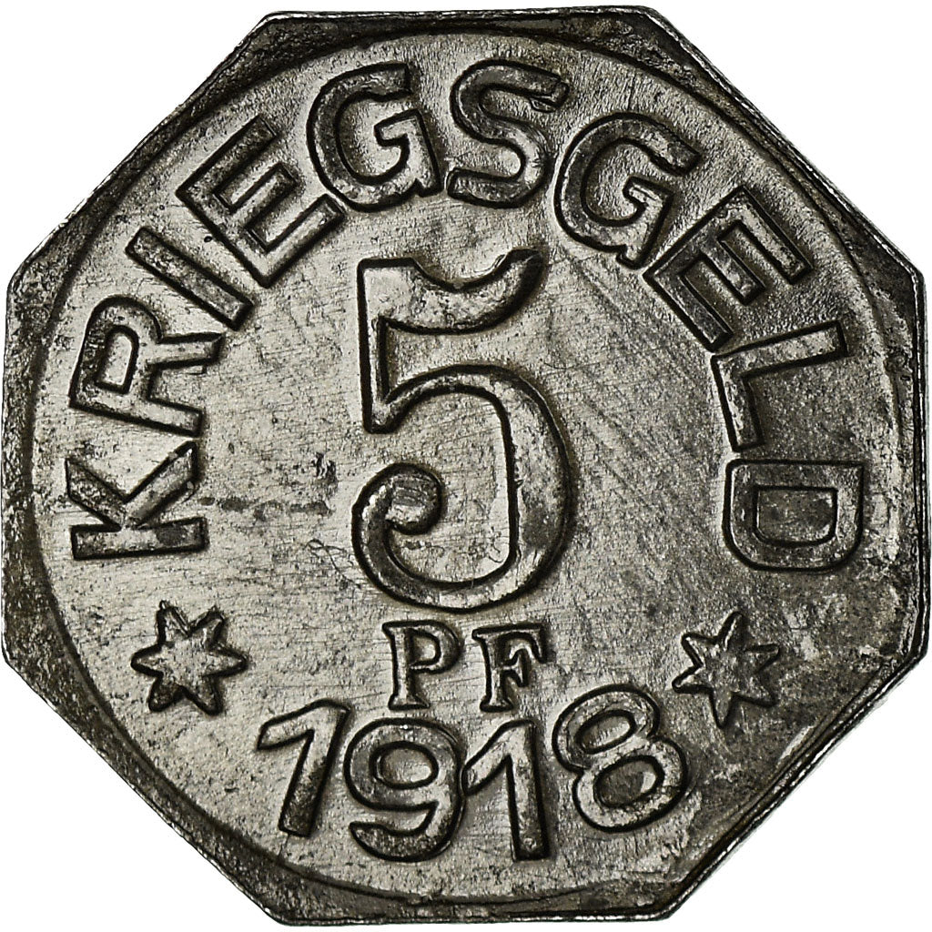 Coin, Germany, Oberamtsbezirk, Kriegsgeld, Gaildorf, 5 Pfennig, 1918, AU(55-58)