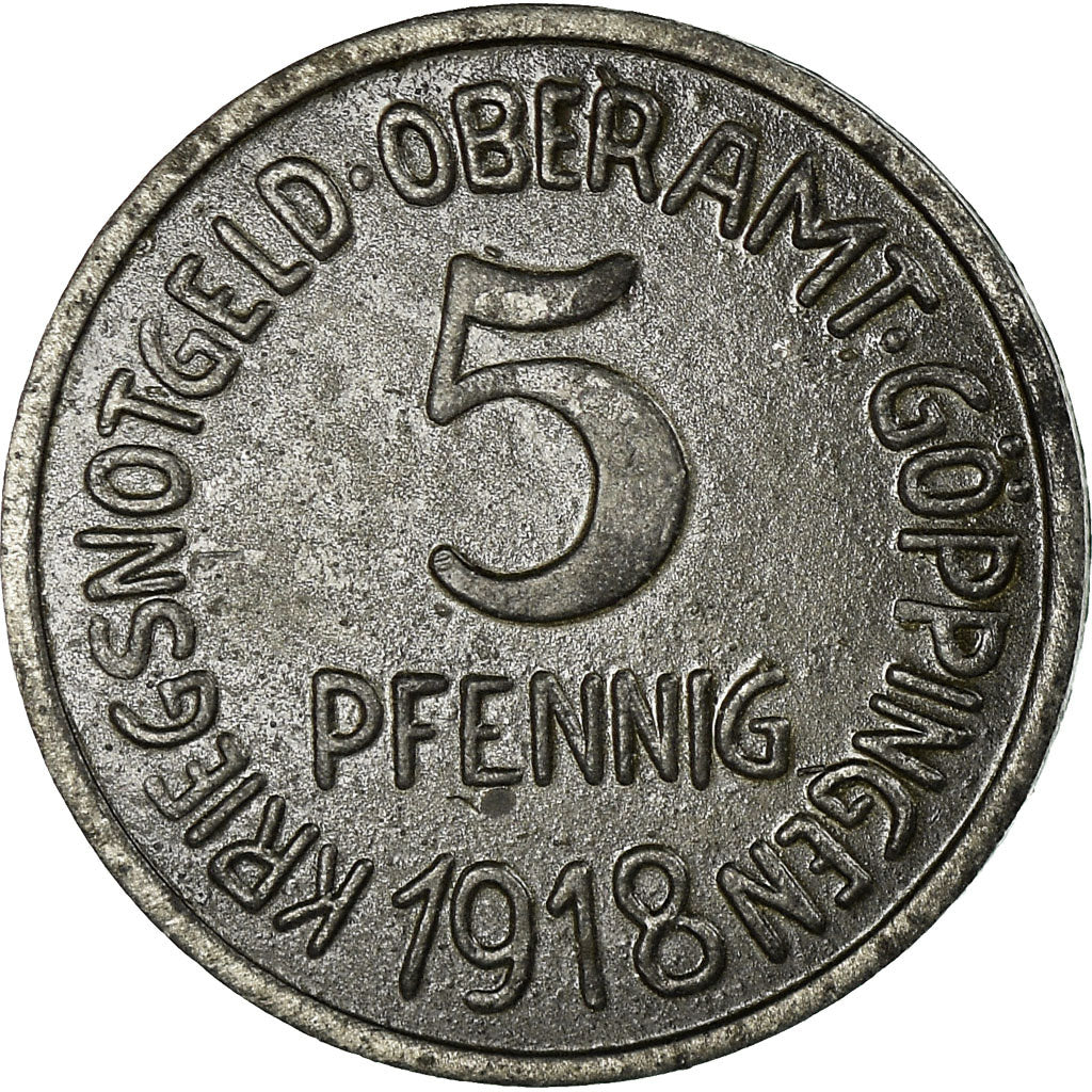 Coin, Germany, Kriegsnotgeld Oberamt Göppingen, Göppingen, 5 Pfennig, 1918
