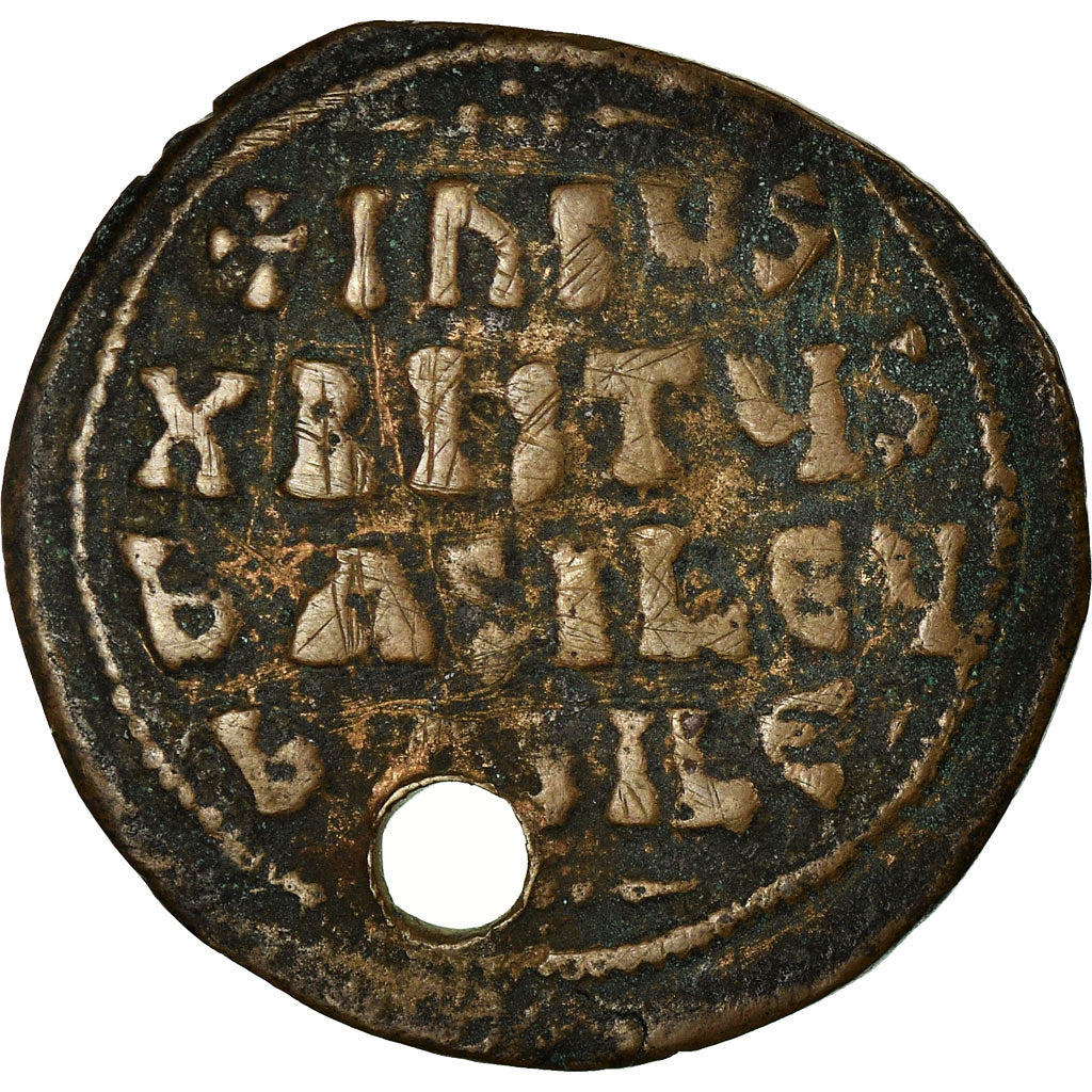 Coin, Anonymous, Follis, 976-1025, Constantinople, Holed, VF(30-35), Copper