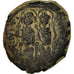 Münze, Justin II, Follis, 569-570, Nicomedia, S+, Kupfer, Sear:369