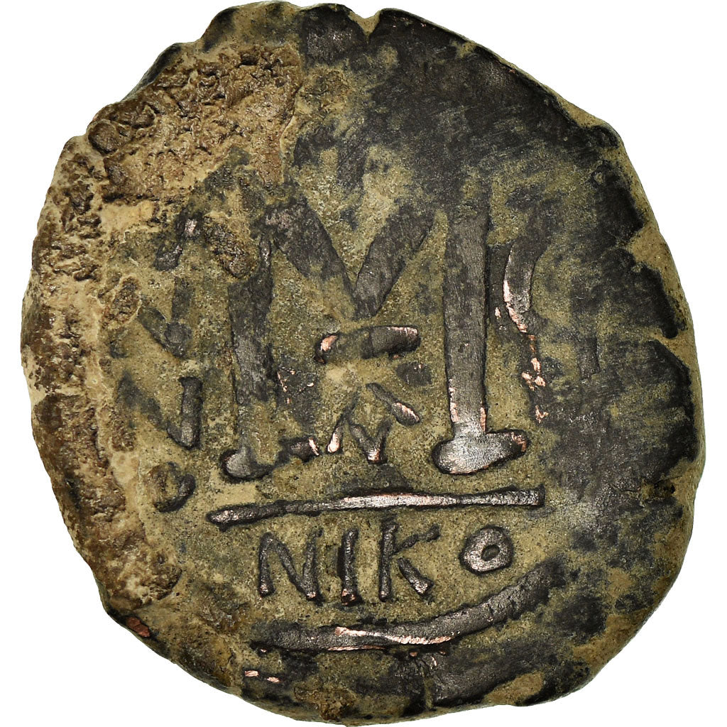Münze, Justin II, Follis, 569-570, Nicomedia, S+, Kupfer, Sear:369