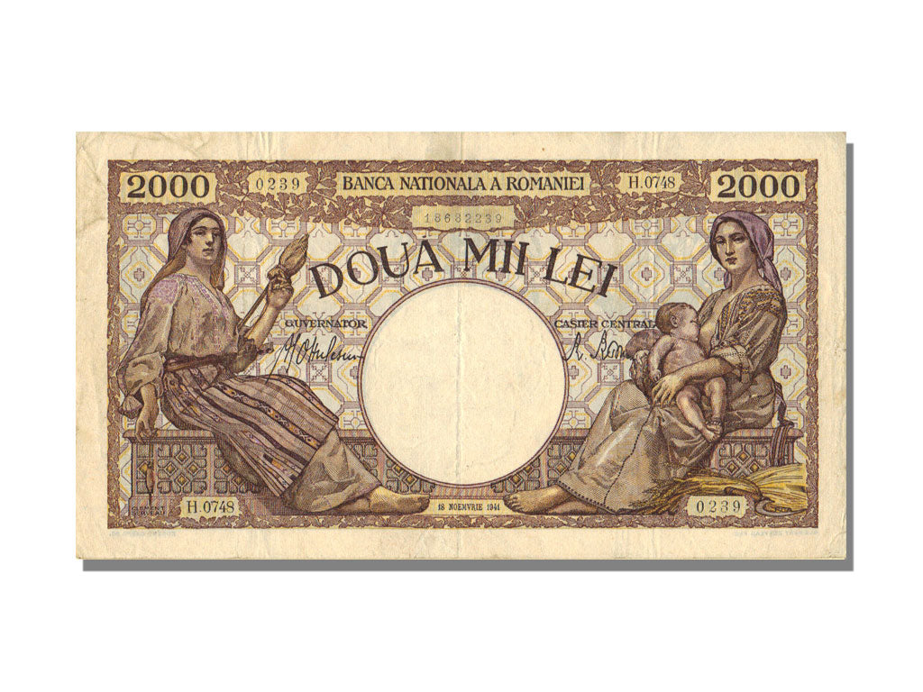 Billete, 2000 Lei, 1941, Rumanía, KM:53a, 1941-11-18, EBC