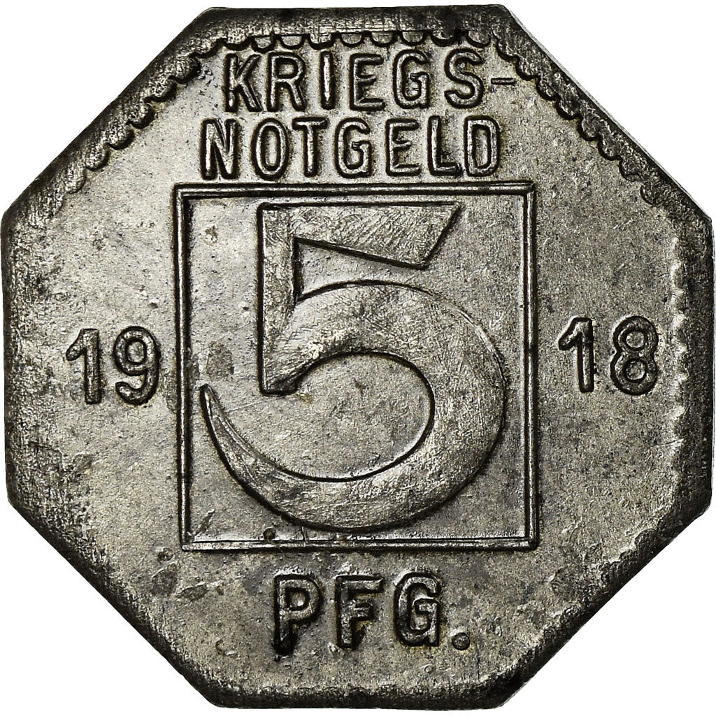 Coin, Germany, Stadt Hechingen, Kriegsnotgeld, Hechingen, 5 Pfennig, 1918
