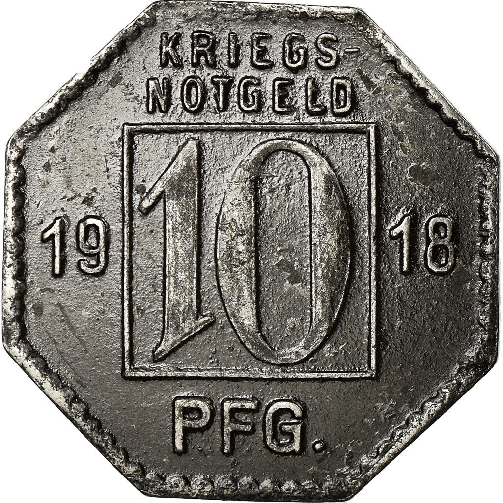 Coin, Germany, Stadt Hechingen, Kriegsnotgeld, Hechingen, 10 Pfennig, 1918