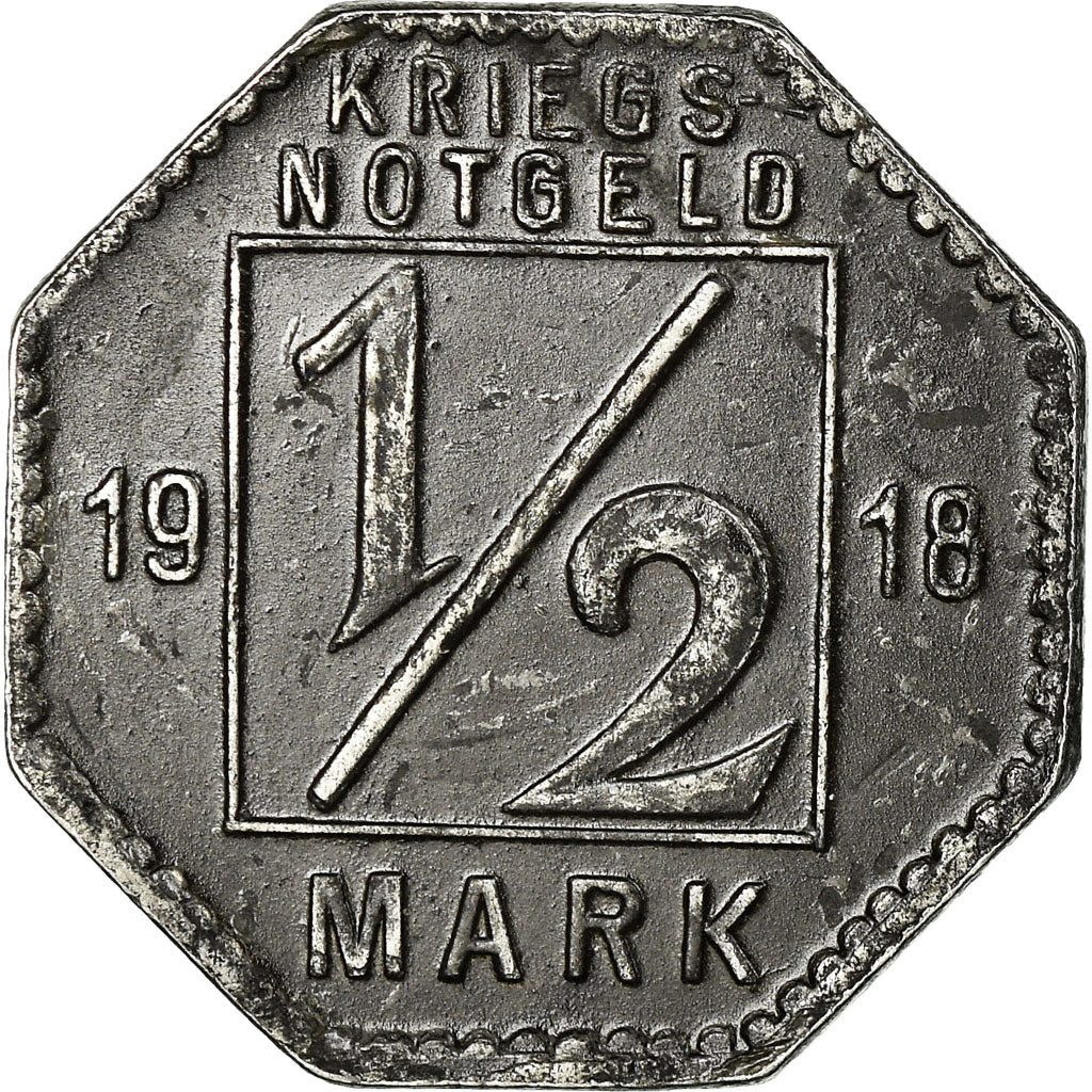 Coin, Germany, Stadt Hechingen, Kriegsnotgeld, Hechingen, 1/2 Mark, 1918