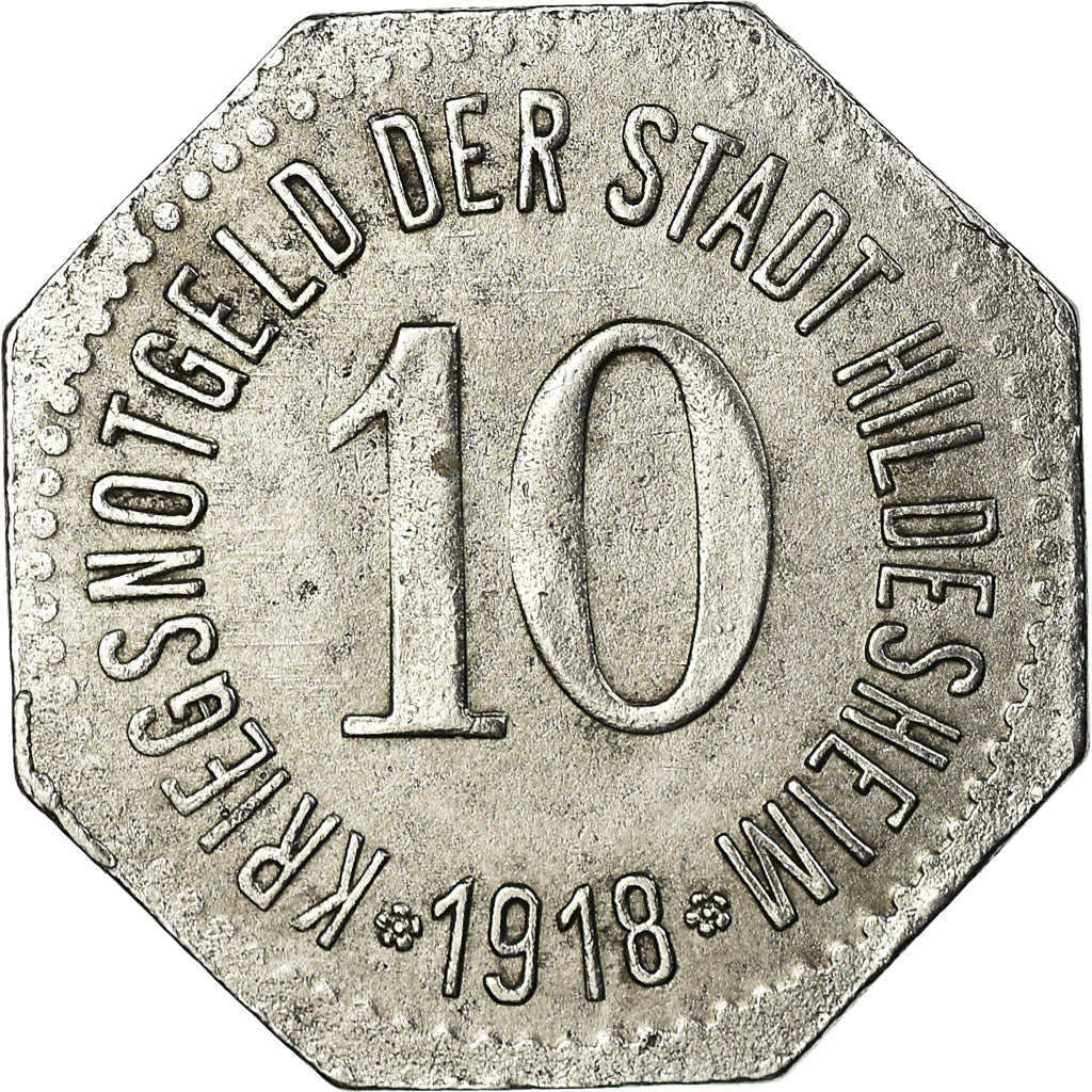 Moeda, Alemanha, Kriegsnotgeld der Stadt Hildesheim, Hildesheim, 10 Pfennig