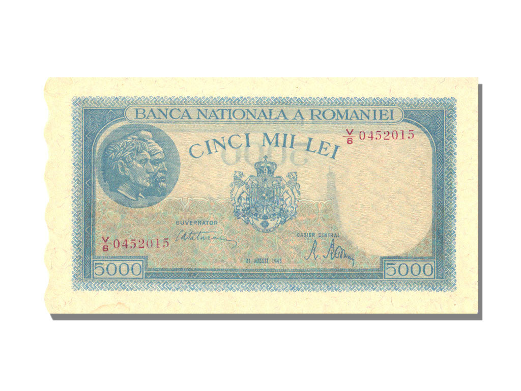 Geldschein, Rumänien, 5000 Lei, 1945, 1945-08-21, UNZ